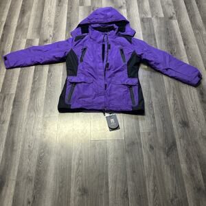 Women Small Free Soldier Purple & Black Waterproof Snow Jacket New